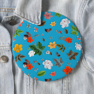 Yellow Flowers and White Roses 24 6 Cm Round Badge