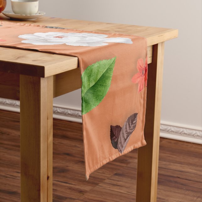 Yellow Flowers and White Roses 25 Short Table Runner (In Situ)