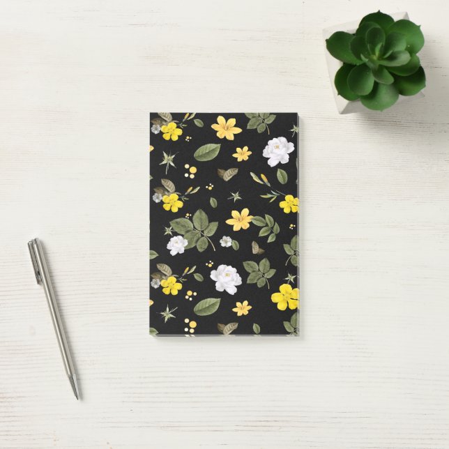 Yellow Flowers and White Roses 2 Post-it Notes (Office)