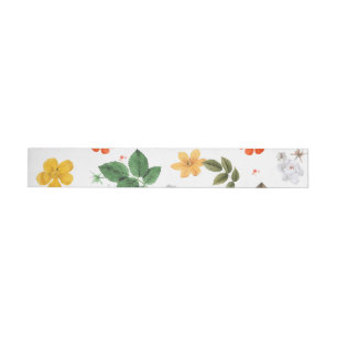Yellow Flowers and White Roses 7 Wrap Around Label