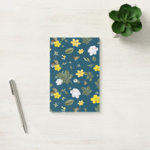 Yellow Flowers and White Roses Post-it Notes
