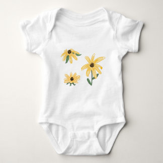 Yellow flowers baby bodysuit