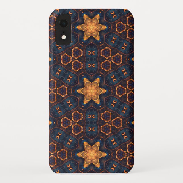 Yellow Flowers Blue Background Case-Mate iPhone Case (Back)