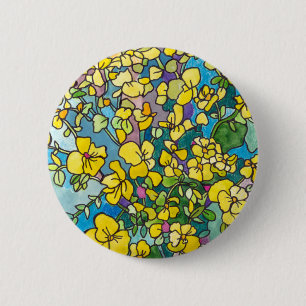 Yellow Flowers Button