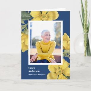 Yellow Flowers Celebration of Life Program Programme