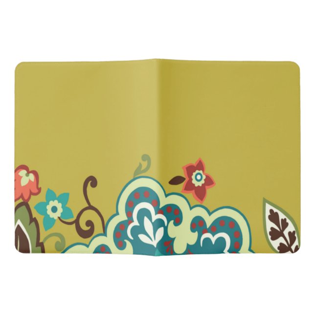Yellow Flowers Custom Notebook - Extra Large (Opened)