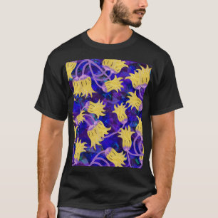 Yellow flowers: dark background watercolor artwork T-Shirt