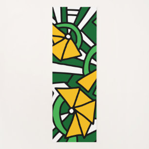 Yellow Flowers Doodle Art Yoga Mat