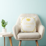 Yellow Flowers Family Name Cushion<br><div class="desc">Pretty flowers come in all the bright beautiful colours of the rainbow.</div>