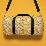 Yellow Flowers Faux Embroidered Floral Pattern Duffle Bag<br><div class="desc">Yellow Flowers Faux Embroidered Floral Pattern Duffle Bag features an elegant faux embroidery yellow floral pattern. Add your custom monogram,  name or text for a fabulous gift for family and friends. Created by Evco Studio www.zazzle.com/store/evcostudio</div>