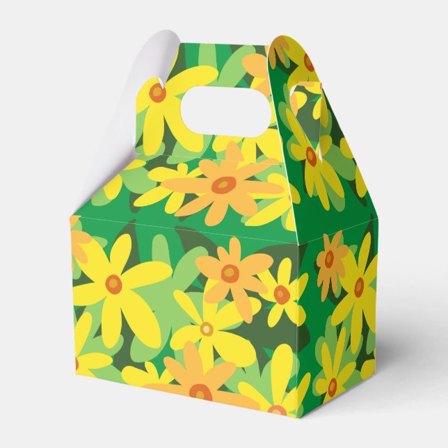 Yellow flowers  favour box (Back Side)