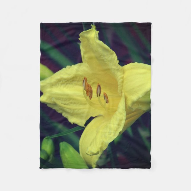 Yellow Flowers Fleece Blanket (Front)