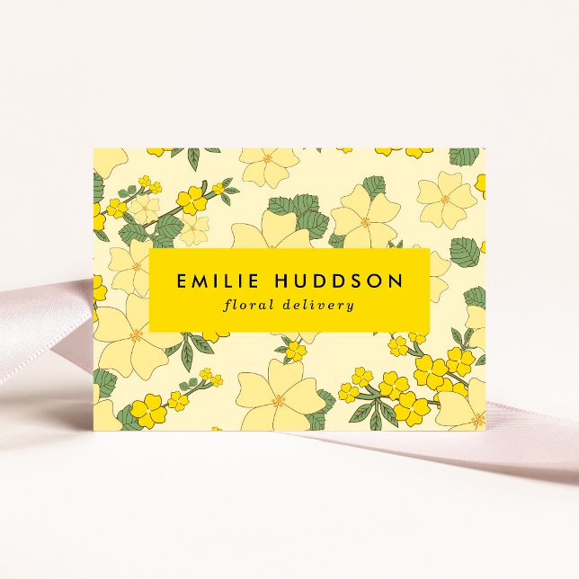 Yellow Flowers, Floral, Florist, Flower Shop Business Card (Creator Uploaded)