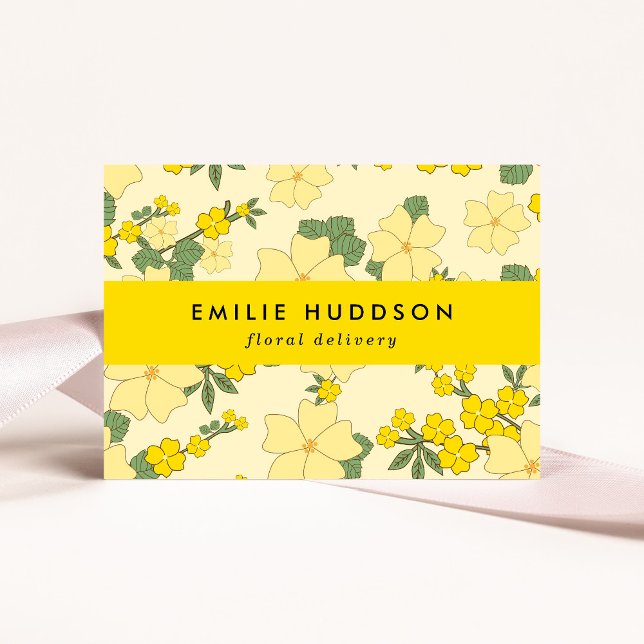 Yellow Flowers, Floral, Florist, Flower Shop Business Card (Creator Uploaded)