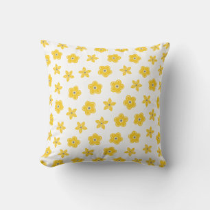 Yellow Flowers Floral Pattern Cushion
