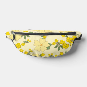 Yellow Flowers, Floral Pattern, Pattern Of Flowers Bum Bags