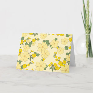 Yellow Flowers, Floral Pattern, Pattern Of Flowers Card
