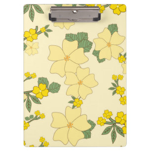 Yellow Flowers, Floral Pattern, Pattern Of Flowers Clipboard