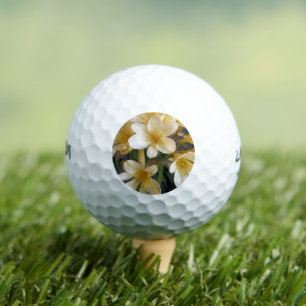 YELLOW FLOWERS GOLF BALLS