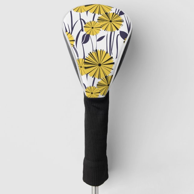 Yellow flowers golf head cover (Front)