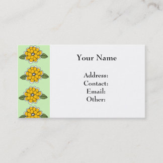 Yellow Flowers Green Business Card