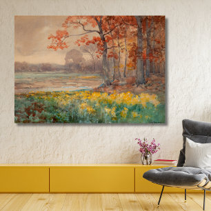 Yellow Flowers Grey Day, 1911 Canvas Print