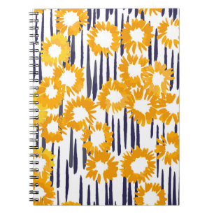 Yellow Flowers: Hand-Painted Vintage Notebook
