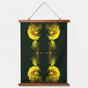 Yellow Flowers In Sunshine Floral Abstract Hanging Tapestry