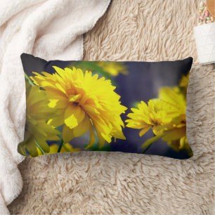 Yellow Flowers In Sunshine Lumbar Cushion