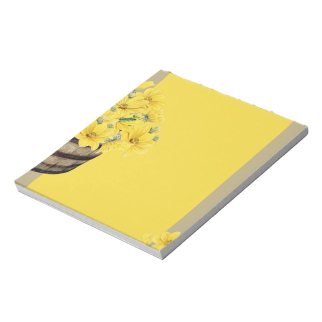 Yellow Flowers in the Basket Notepad (Rotated)