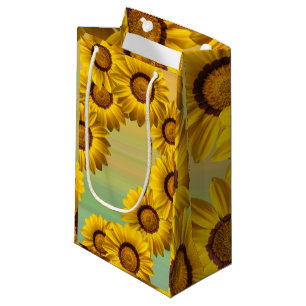 Yellow flowers in the spring small gift bag