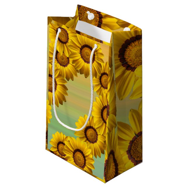 Yellow flowers in the spring small gift bag (Front Angled)