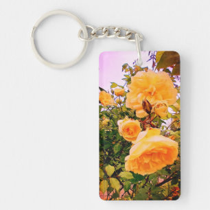 Yellow flowers key ring