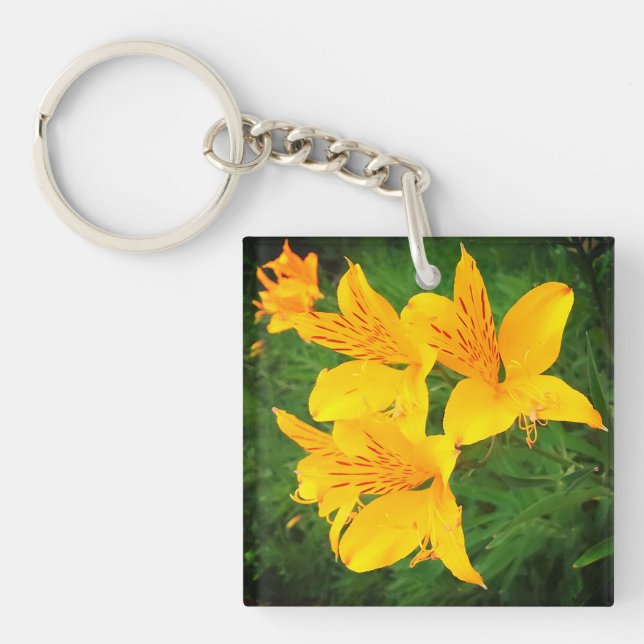 Yellow flowers key ring (Front)
