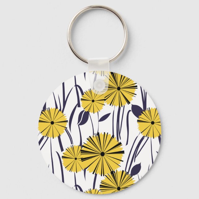 Yellow flowers key ring (Front)