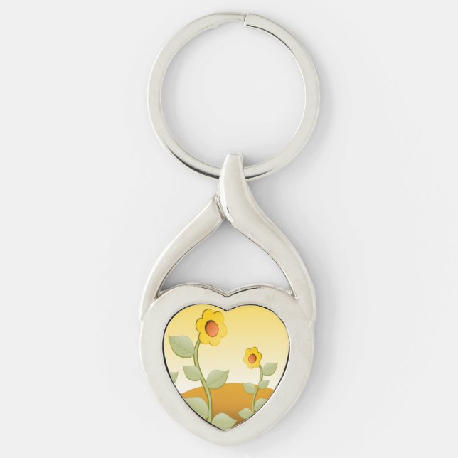 YELLOW FLOWERS KEY RING (Front)