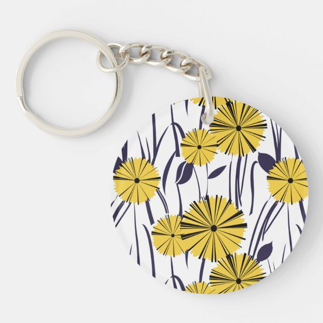 Yellow flowers key ring (Front)