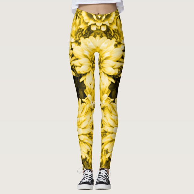 Yellow Flowers Leggings (Front)