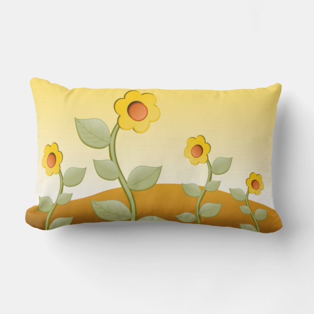 YELLOW FLOWERS LUMBAR CUSHION (Front)
