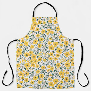 Yellow flowers: modern floral seamless. apron