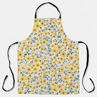 Yellow flowers: modern floral seamless. apron