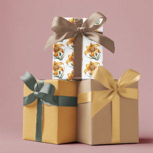 Yellow Flowers, Mustard & Hazelnut Mother’s Day Wrapping Paper Sheet