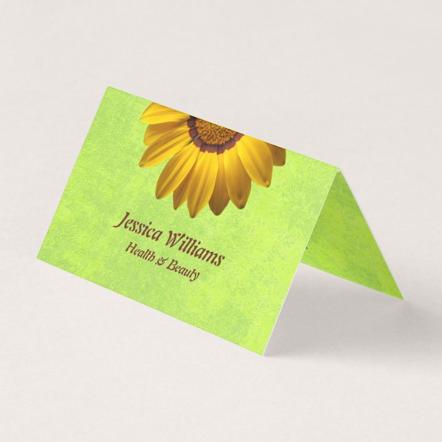 Yellow Flowers on Abstract Green Monogram (Front)