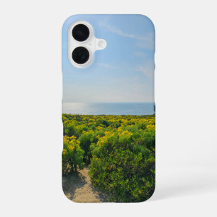 yellow flowers on the hillside at Point Dume iPhone 16 Case
