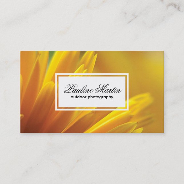 Yellow Flowers | Outdoor Photography Business Card (Front)