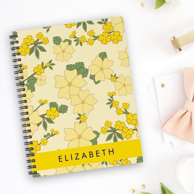 Yellow Flowers, Pattern Of Flowers, Your Name Planner (Creator Uploaded)