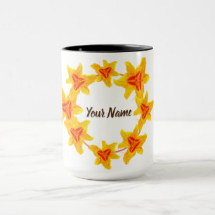 Yellow flowers Personalised Mug