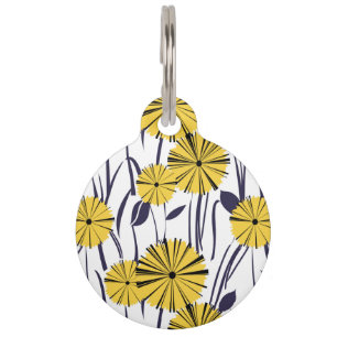 Yellow flowers pet tag