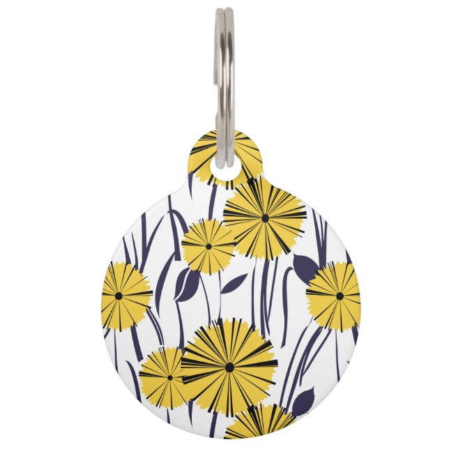 Yellow flowers pet tag (Front)