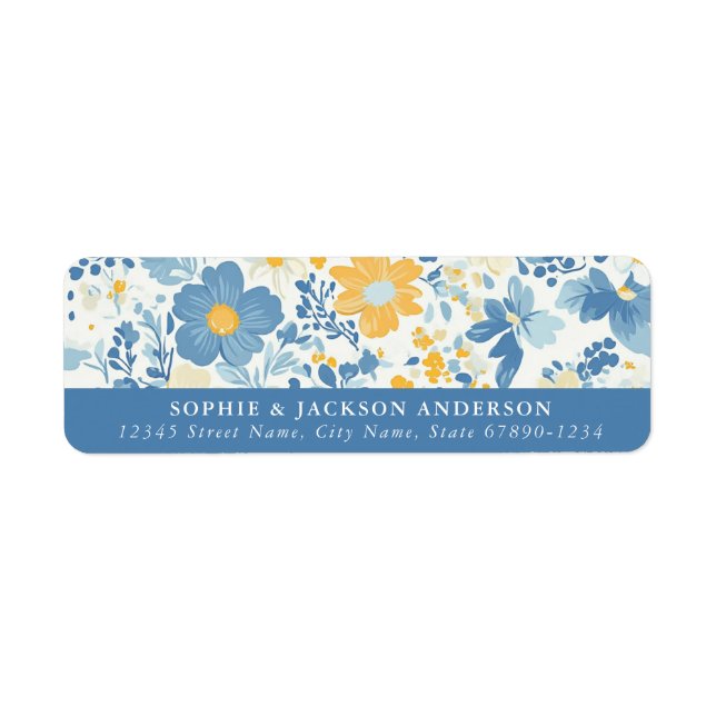 Yellow Flowers Return Address Labels (Front)
